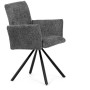 Jídelní židle, šedá, látka bouclé, DCH-W1117 GREY2
