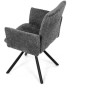 Jídelní židle, šedá, látka bouclé, DCH-W1117 GREY2