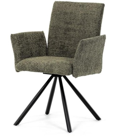 Jídelní židle, zelená, látka bouclé, DCH-W1117 GRN2
