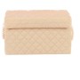 Koš látkový - krabice s uchy a víkem, nízký, béžový