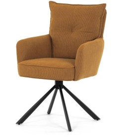 Jídelní židle, žlutá, manšestrová látka, HC-X1128 YEL2