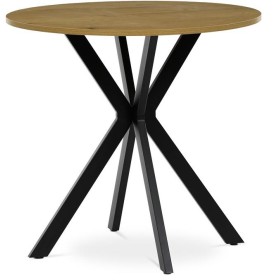 Kulatý jídelní stůl 80x80cm, mdf, divoký dub, HT-F4108 OAK