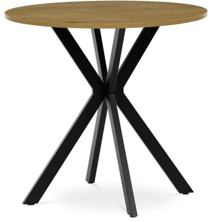 Kulatý jídelní stůl 80x80cm, mdf, divoký dub, HT-F4108 OAK