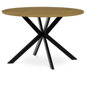 Kulatý jídelní stůl 120x120cm, mdf, divoký dub, HT-F4120 OAK