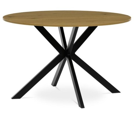 Kulatý jídelní stůl 120x120cm, mdf, divoký dub, HT-F4120 OAK