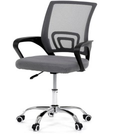 Dětská židle, výškově nastavitelná, šedá síťovina, KA-L103 GREY