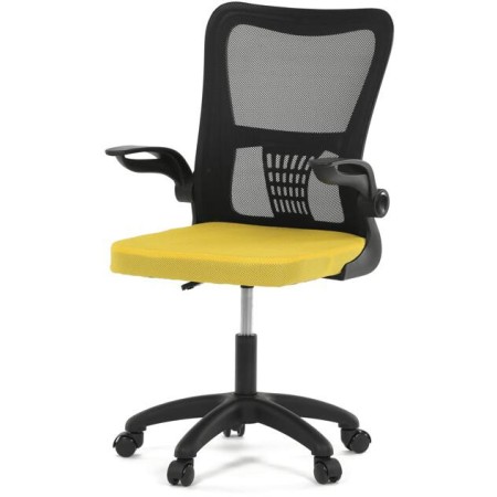 Kancelářská židle, houpací mechanismus, žlutá síťovina, KA-K2006 YEL