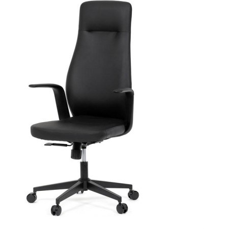 Kancelářské křeslo, houpací mechanismus, černá ekokůže, KA-T8325 BK