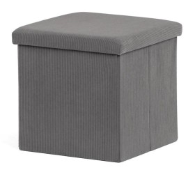 Taburet s úložným prostorem, šedá, manšestrová látka, TAB-471 GREY6