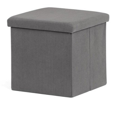 Taburet s úložným prostorem, šedá, manšestrová látka, TAB-471 GREY6