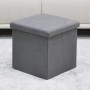 Taburet s úložným prostorem, šedá, manšestrová látka, TAB-471 GREY6