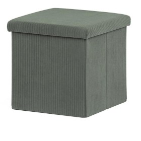 Taburet s úložným prostorem, zelená, manšestrová látka, TAB-471 GRN6