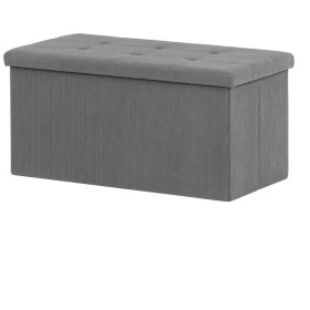 Taburet s úložným prostorem, šedá, manšestrová látka, TAB-472 GREY6