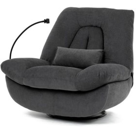 Polohovací křeslo, elektrické zabudované ovládání, šedá, látka, TV-7081 GREY2