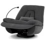 Polohovací křeslo, elektrické zabudované ovládání, šedá, látka, TV-7081 GREY2