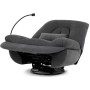 Polohovací křeslo, elektrické zabudované ovládání, šedá, látka, TV-7081 GREY2