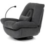 Polohovací křeslo, elektrické zabudované ovládání, šedá, látka, TV-7081 GREY2