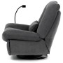 Polohovací křeslo, elektrické zabudované ovládání, šedá, látka, TV-7081 GREY2