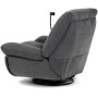 Polohovací křeslo, elektrické zabudované ovládání, šedá, látka, TV-7081 GREY2