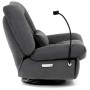 Polohovací křeslo, elektrické zabudované ovládání, šedá, látka, TV-7081 GREY2