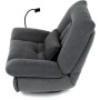 Polohovací křeslo, elektrické zabudované ovládání, šedá, látka, TV-7081 GREY2