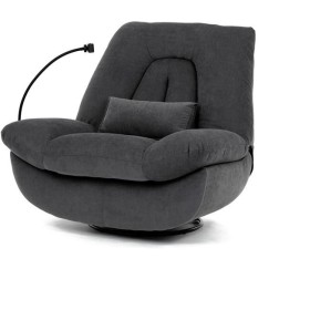 Polohovací křeslo, elektrické zabudované ovládání, šedá, látka, TV-7089 GREY2