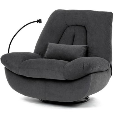 Polohovací křeslo, elektrické zabudované ovládání, šedá, látka, TV-7089 GREY2