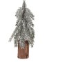 Smrk na špalku - mini, výška 32 cm, zelený, ojíněný