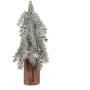 Smrk na špalku - mini, výška 32 cm, zelený, ojíněný