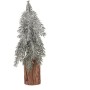 Smrk na špalku - mini, výška 32 cm, zelený, ojíněný