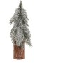 Smrk na špalku - mini, výška 32 cm, zelený, ojíněný