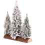 Smrk na špalku - trojice, mini, 34 cm, zelená, zasněžená