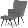 Relaxační křeslo, šedá, manšestrová látka, AK-L7285 GREY6