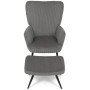 Relaxační křeslo, šedá, manšestrová látka, AK-L7285 GREY6
