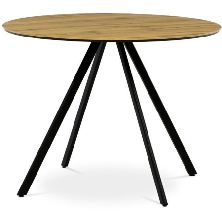 Kulatý jídelní stůl 100x100cm, lamino, dub, HT-R5010 OAK