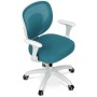 Dětská židle, výškově nastavitelná, modrá síťovina, KA-K1062 BLUE