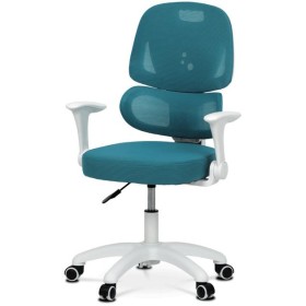 Dětská židle, výškově nastavitelná, modrá síťovina, KA-K1063 BLUE
