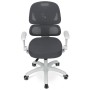 Dětská židle, výškově nastavitelná, šedá síťovina, KA-K1063 GREY
