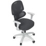 Dětská židle, výškově nastavitelná, šedá síťovina, KA-K1063 GREY