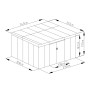 Zahradní domek G21 GRAH 1132 - 340 x 333 cm, metalický šedý