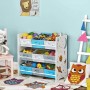 Regál na hračky, mdf, vícebarevná, AUR-E1033 WT