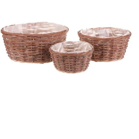 Obal proutěný - kulatý, přírodní, cena za sadu 3 ks