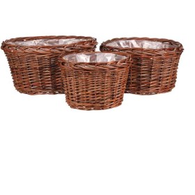 Obal na květiny - proutí, kulatý, cena za sadu 3 ks