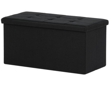 Taburet s úložným prostorem, černá, látka, TAB-462 BK2