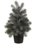 Stromek v květináči - 50 cm, umělý smrček, zelený, jemně ojíněný