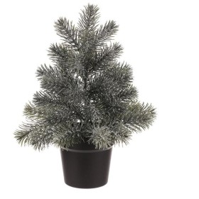 Stromek v květináči - 40 cm, umělý smrček, zelený, jemně ojíněný