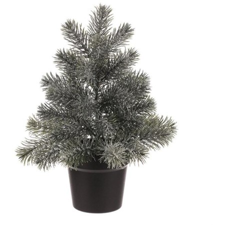 Stromek v květináči - 40 cm, umělý smrček, zelený, jemně ojíněný