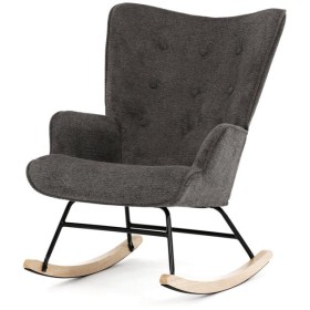Houpací křeslo, šedá, látka, AK-373 GREY2