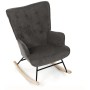 Houpací křeslo, šedá, látka, AK-373 GREY2