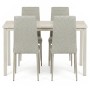 Jídelní set s 4 židlemi, 110x70x75cm travertin, ASE-1039 CRM2
